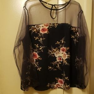 Sheer Floral Top